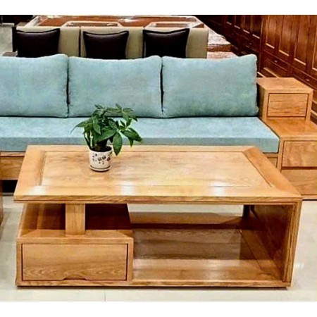Casa 07 : Bàn Sofa Gỗ Sồi + Mặt Kính Cường Lực